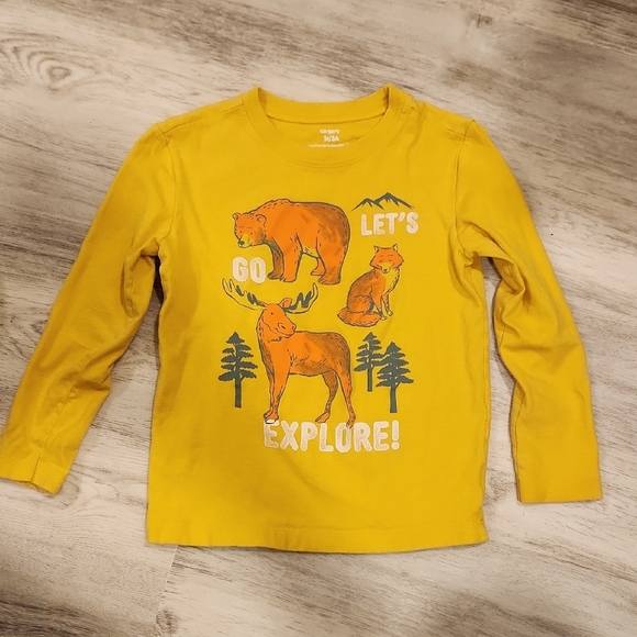 Carter's Other - Carter's Yellow Kids Long Sleeve Shirt - Let's Go Explore